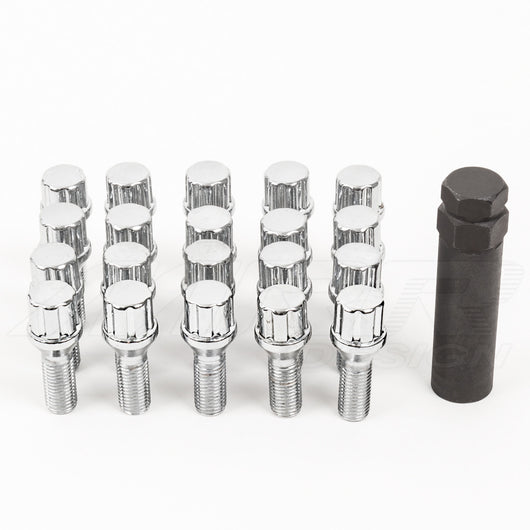 Spline Lug Bolts Chrome M12x1.5 w/ Key