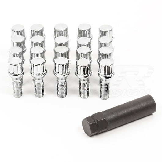 Spline Lug Bolts Chrome M14x1.5 w/ Key