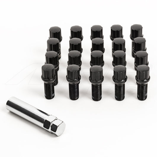 Spline Lug Bolts Black M14x1.5 w/ Key